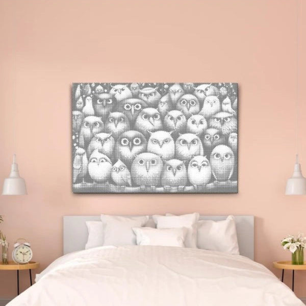 Dot Painting Vögel, Vögel, Vögel – Punktmalerei Motiv mit bunten Singvögeln auf Ästen