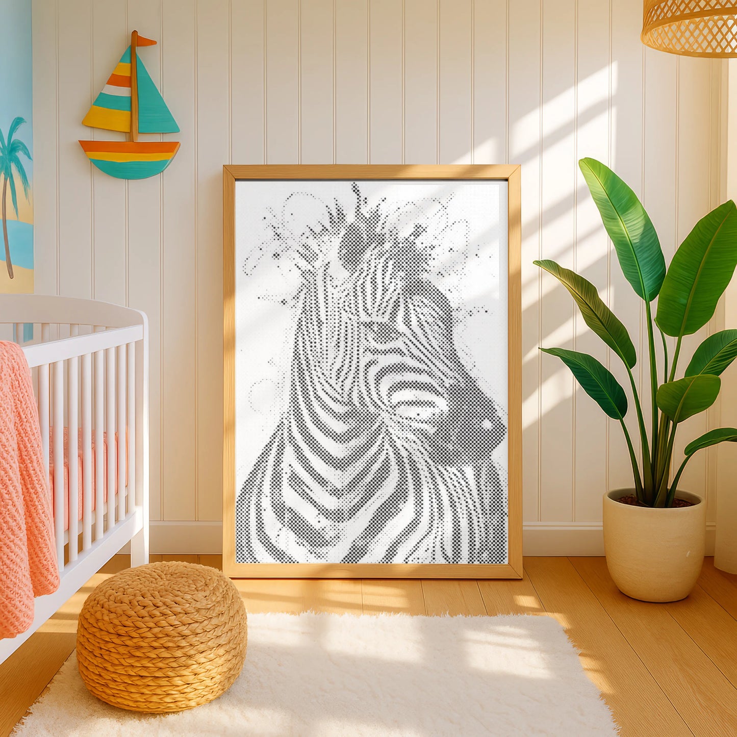 Moderne Zebra Muurkunst | Stippelschilderij Set