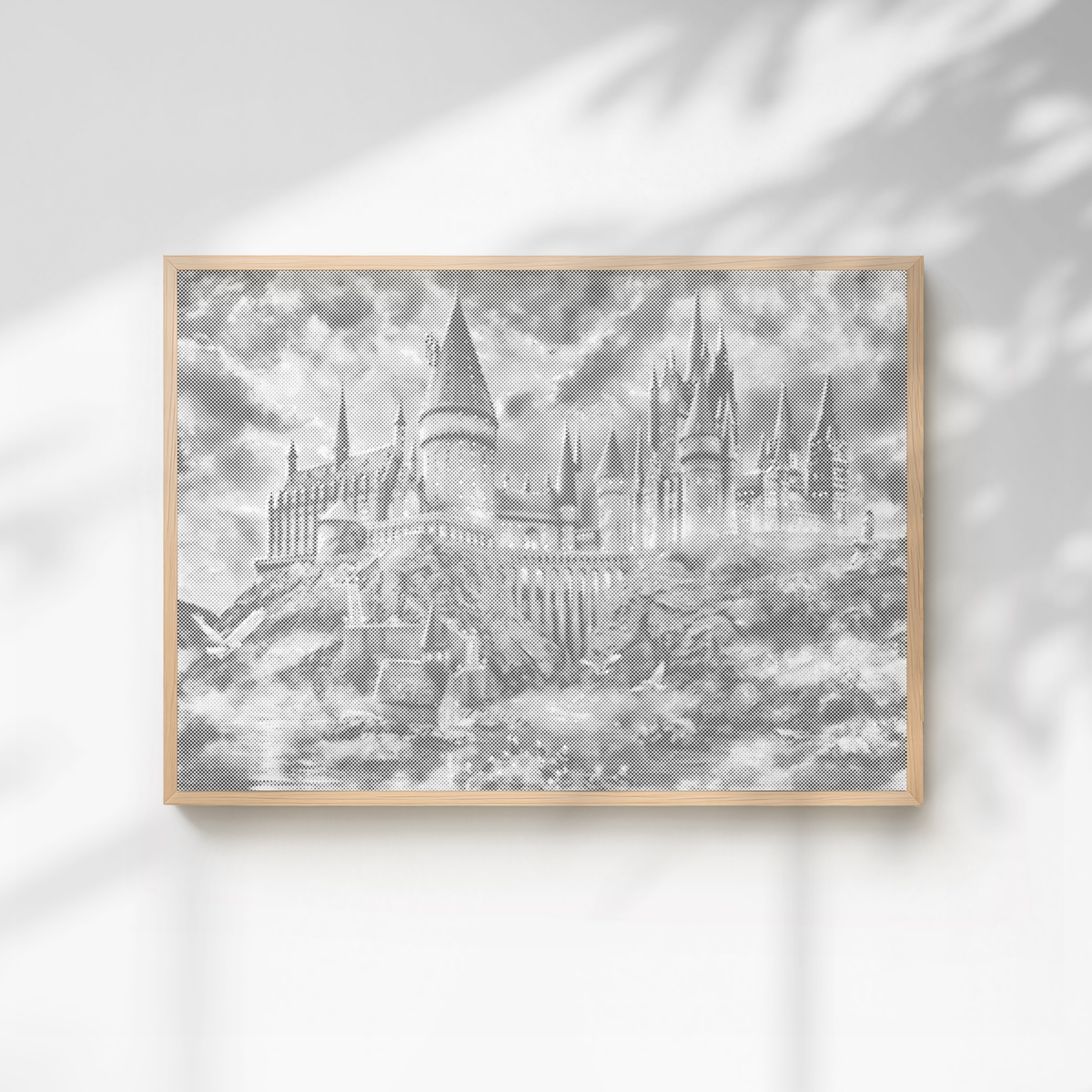 Zweinstien Kasteel in Mist Stipjes Schilderen Kit als afgewerkt stippelschilderij kunstwerk