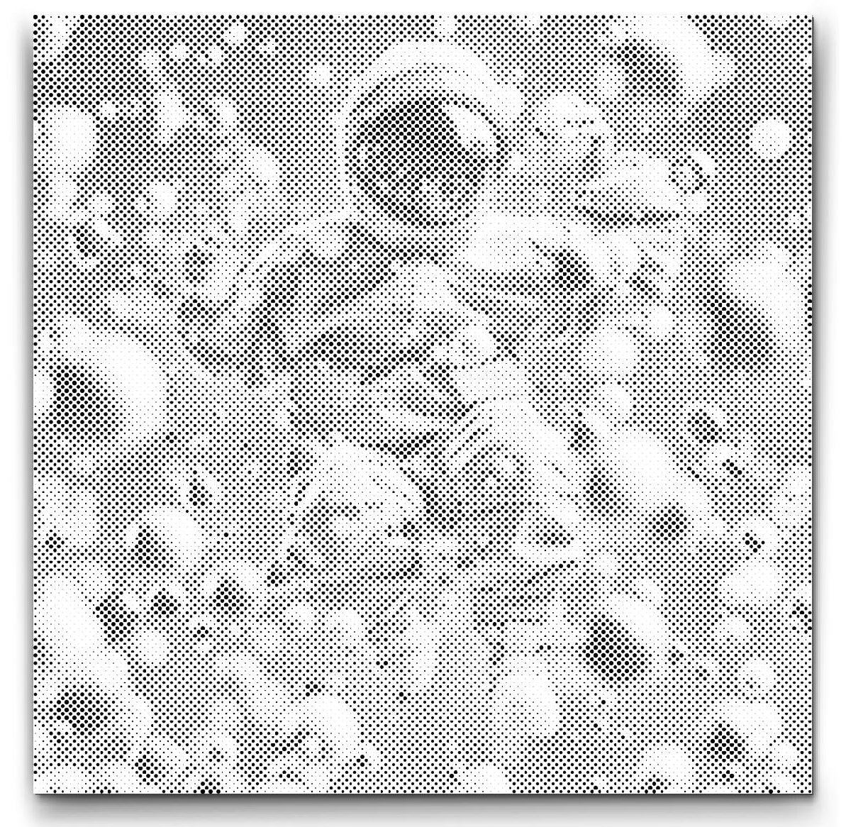 Abstracte Astronaut | Dot Painting Kit als afgewerkt stippelschilderij kunstwerk