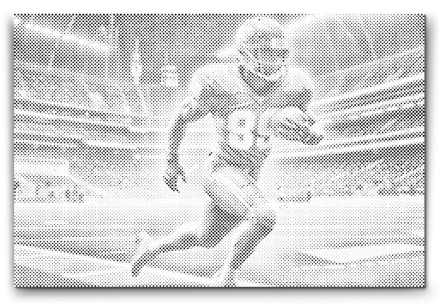 Dot Painting Amerikanischer Fußball – Punktmalerei Motiv mit Football-Spieler in Action