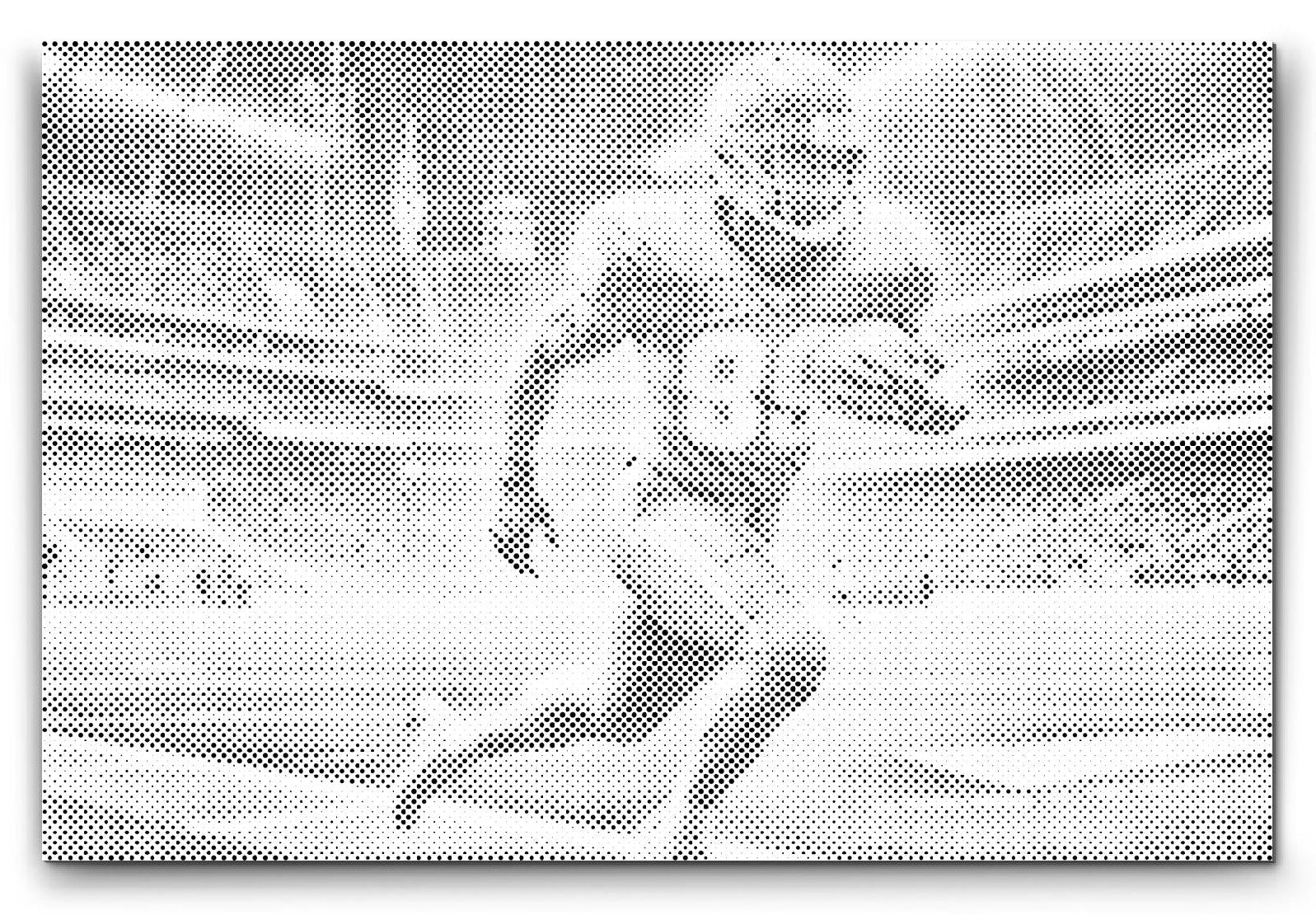 Dot Painting Amerikanischer Fußball – Punktmalerei Motiv mit Football-Spieler in Action