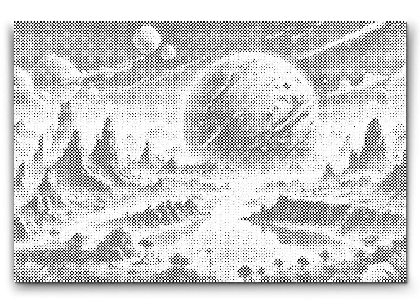 Dot Painting Abstrakter Planet im Universum – Punktmalerei mit farbenreichem Weltraum-Motiv