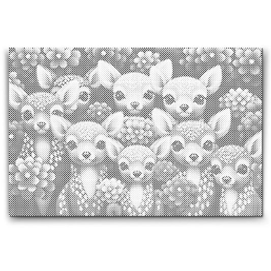 dot painting hirsch auf leinwand