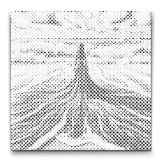 Dot Painting Wandbild „Zwischen Himmel und Meer“ in moderner Punkttechnik