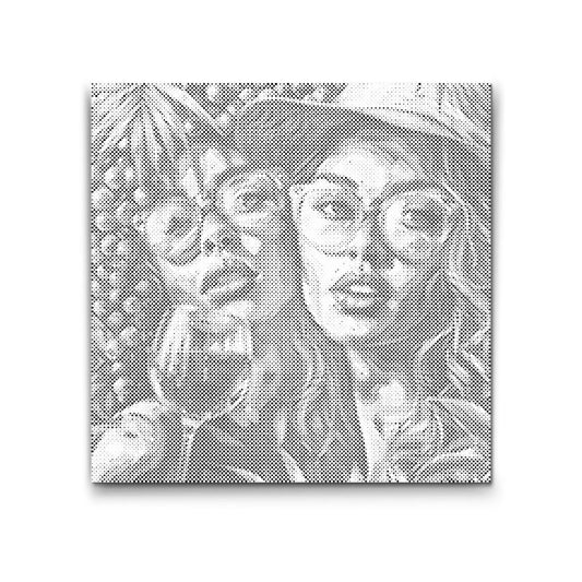 dot painting party girls zwei frauen mit wein