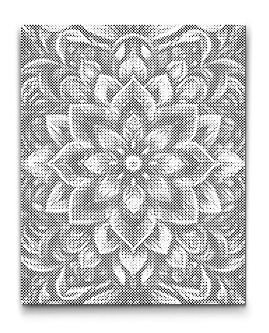 Dot Painting Mandala – florales, symmetrisches Ornament