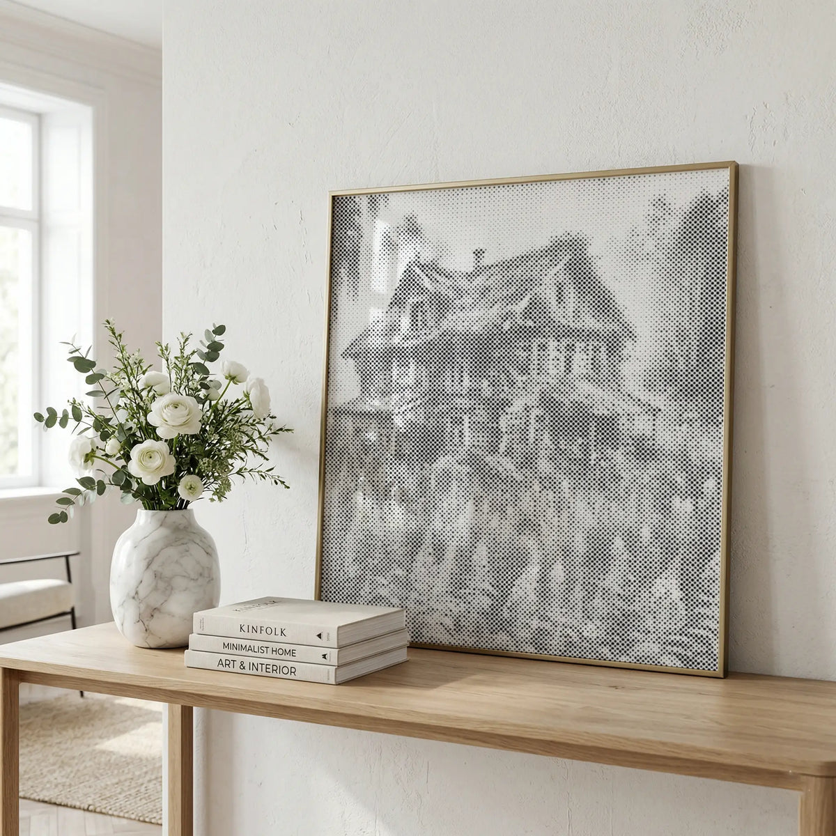 Verlaten Huis | Stipjesschilderij Kit als afgewerkt stippelschilderij kunstwerk
