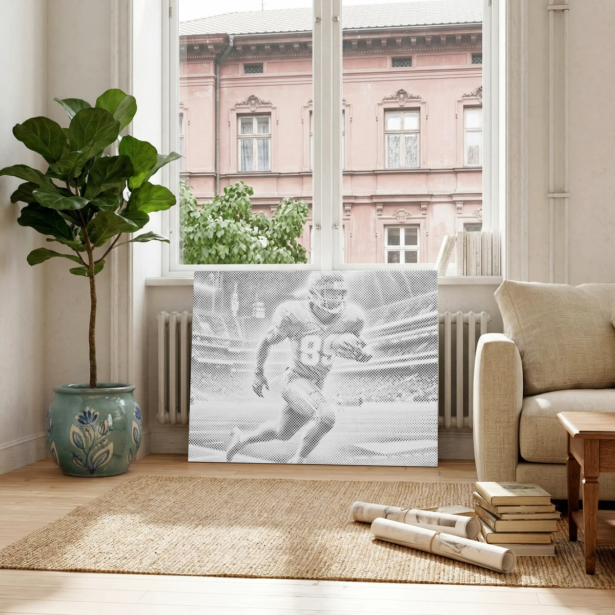 AMERIKAANS VOETBAL | Stippelschilderij als afgewerkt stippelschilderij kunstwerk