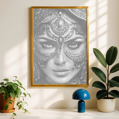 Arabische vrouw met juwelenmasker | Stippelschilderijenset