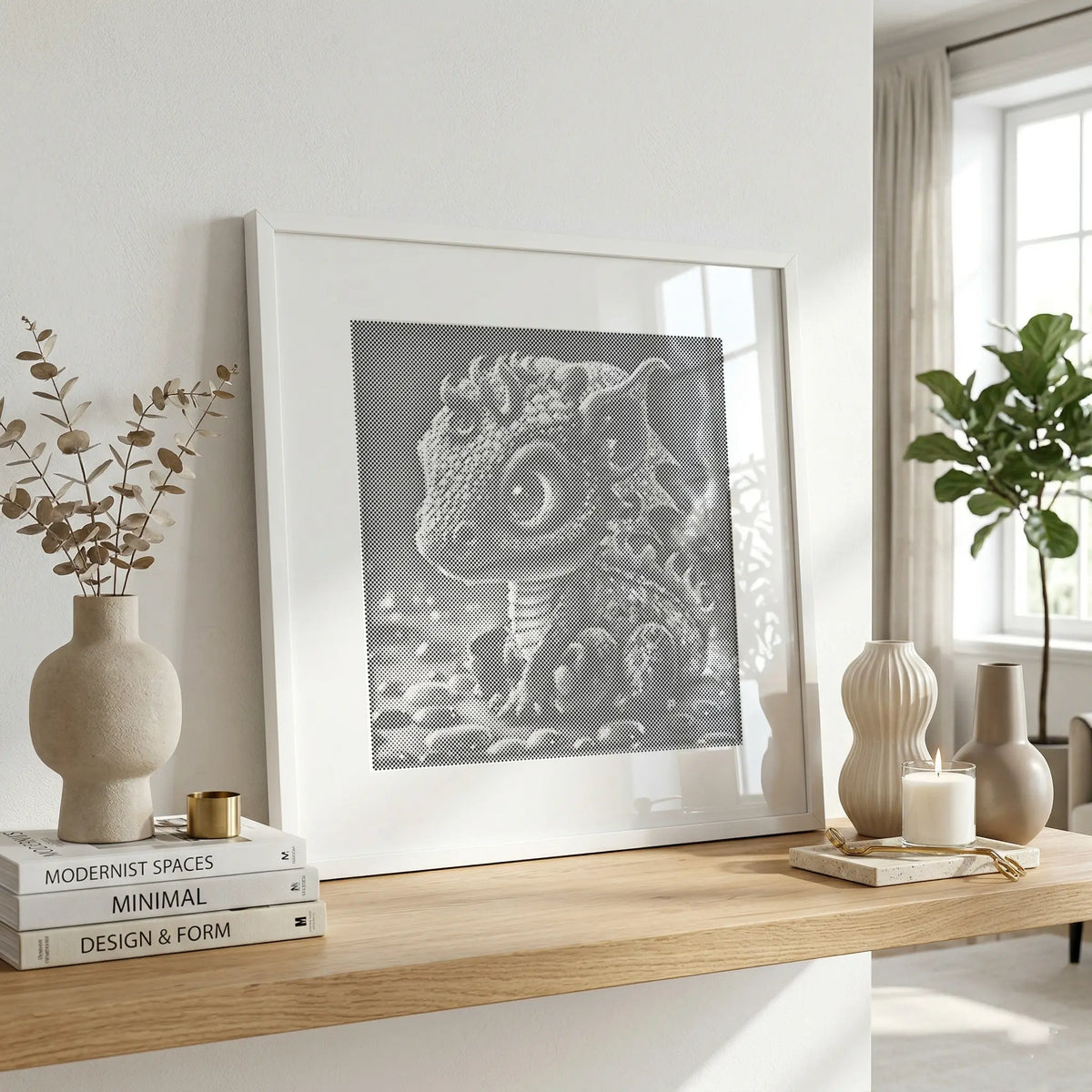 Baby Draak | Stip Schilderen Kit als afgewerkt stippelschilderij kunstwerk