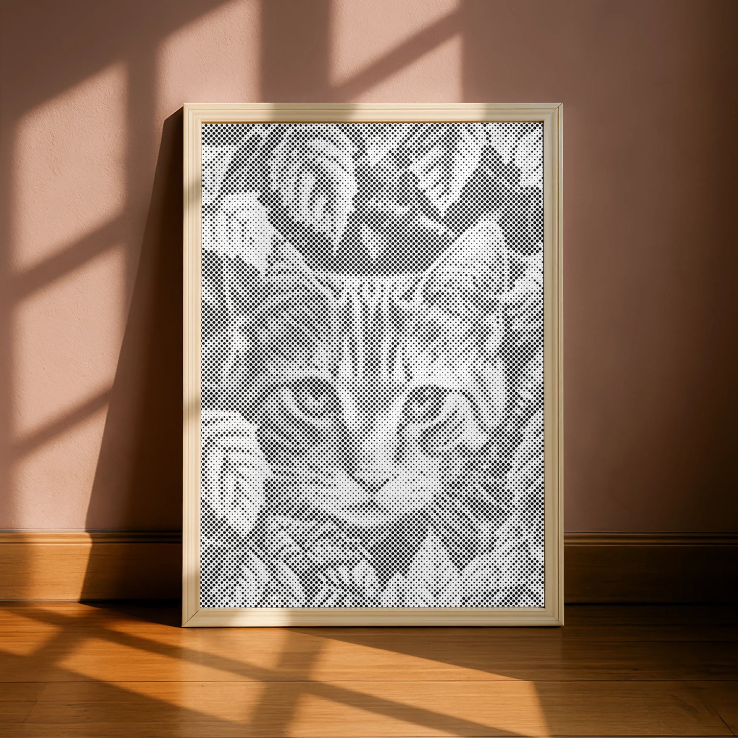 Kat spelend met bladeren | Stippelkunst Kit