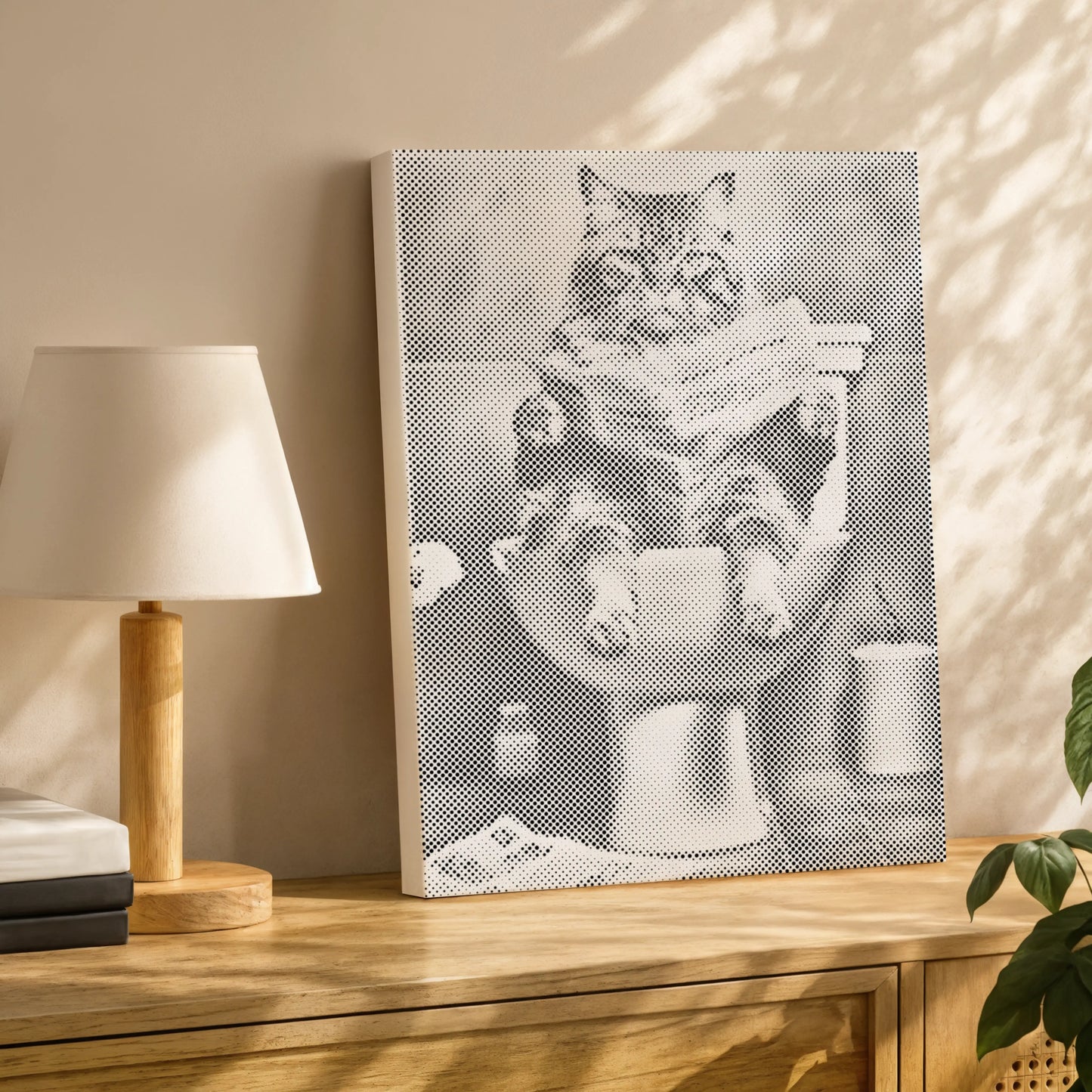 Kat op het Toilet | Stippenschilderijpakket