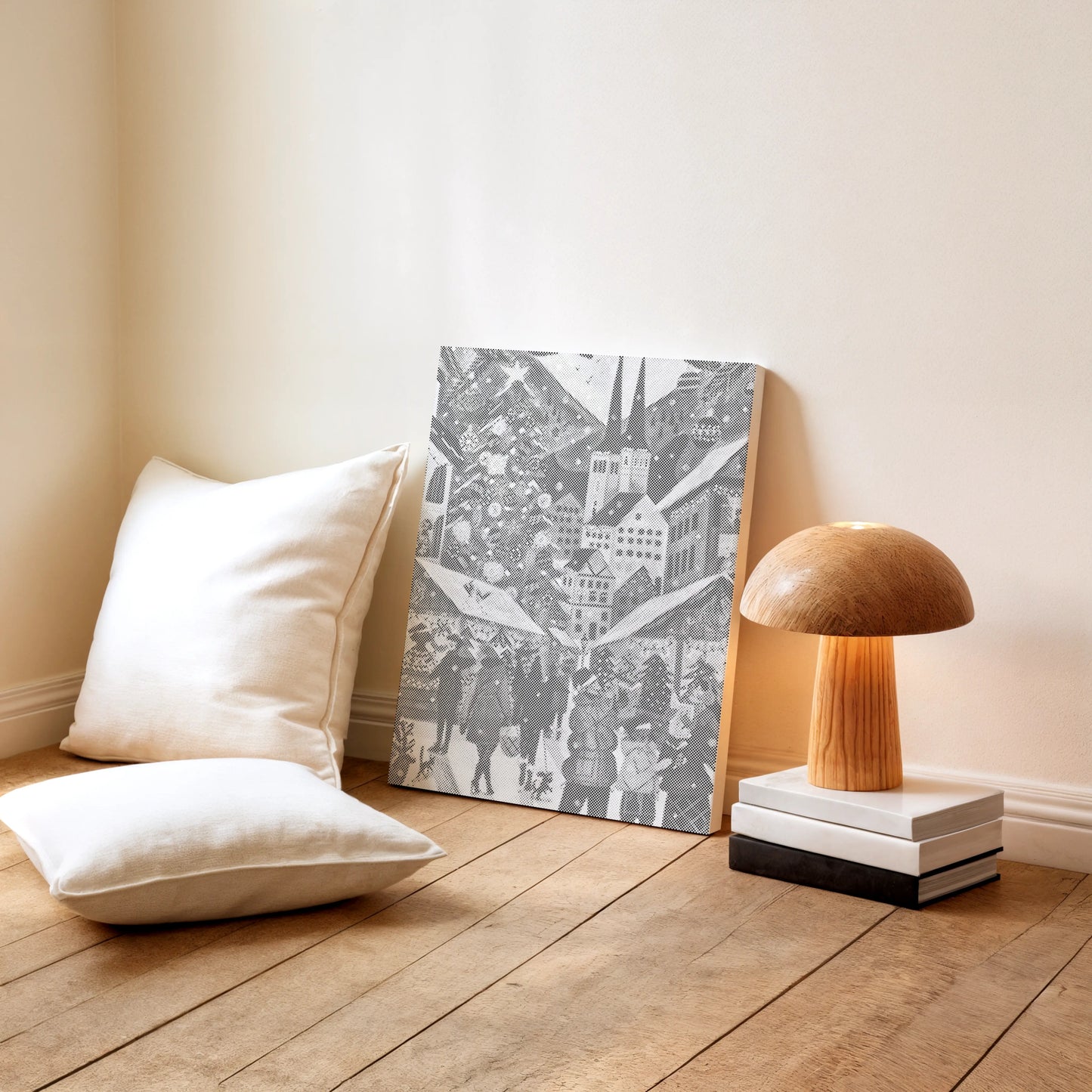 Kerstmarkt in de Bergen | Stippel Schilderij Kit