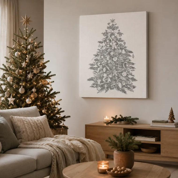 Kerstboom – stippelschilderij