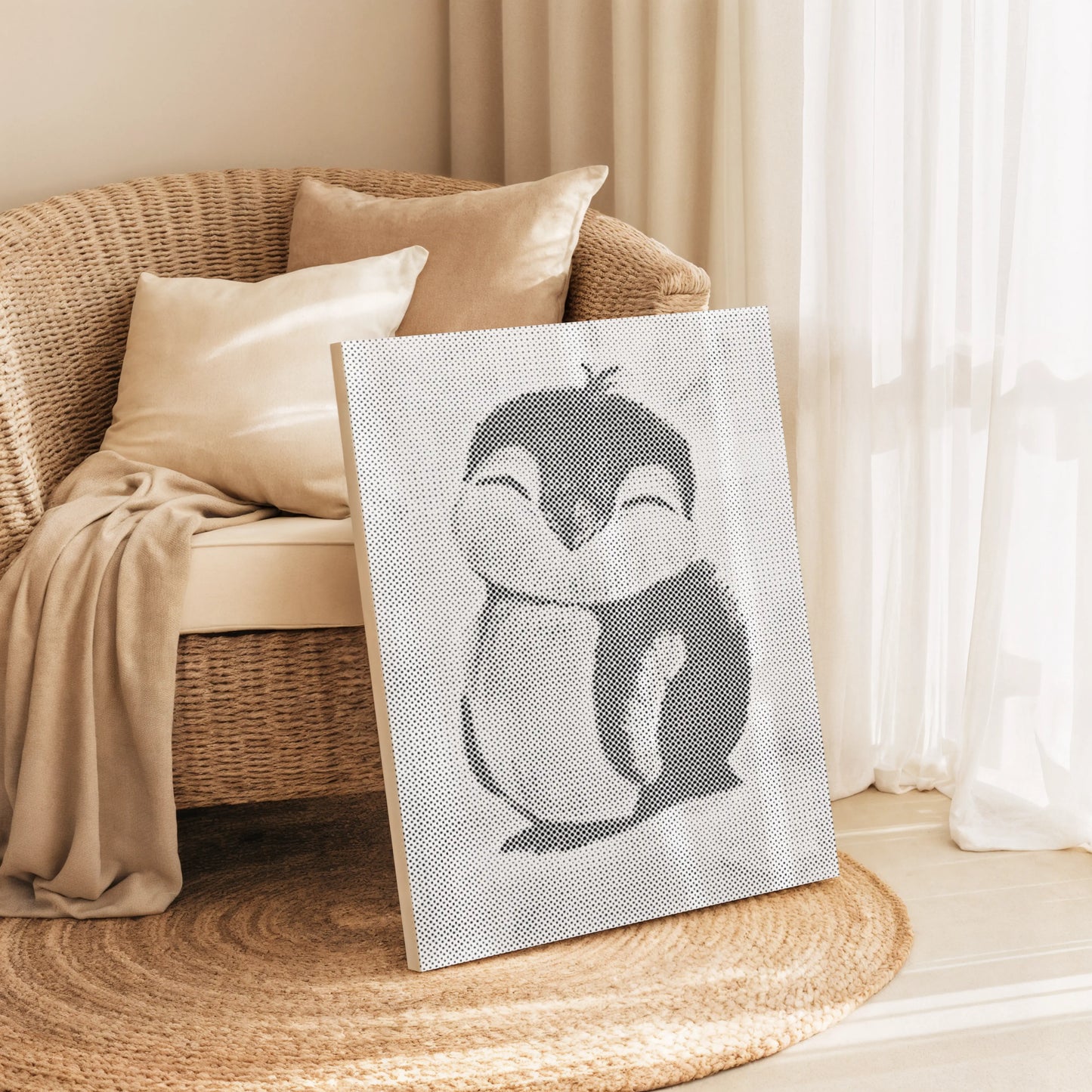 Leuke babypinguïn | Stip schilderset