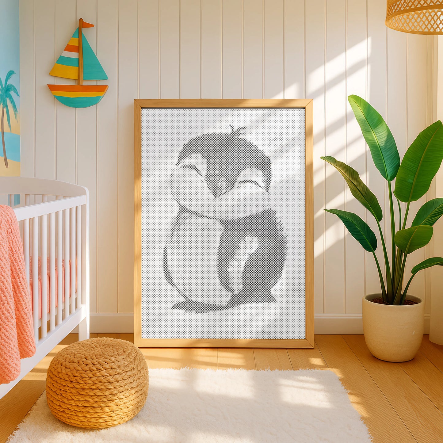 Leuke babypinguïn | Stip schilderset