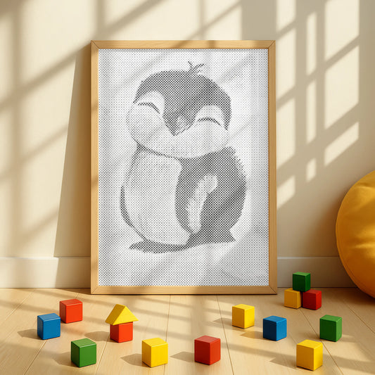 Leuke babypinguïn | Stip schilderset