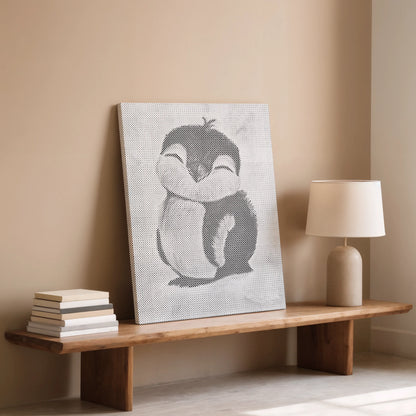 Leuke babypinguïn | Stip schilderset