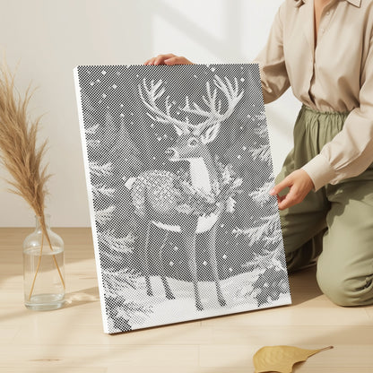 Hert in winterbos | Stippenschilderijpakket