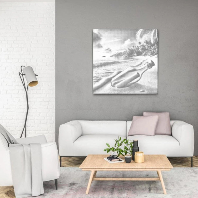 Flessenpost | Stipjes Schilderen Kit als afgewerkt stippelschilderij kunstwerk