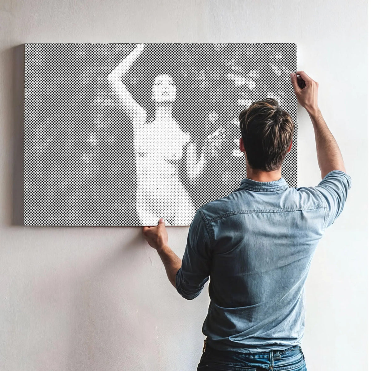 Vrouw in de natuur | Stippen Schilderen Kit als afgewerkt stippelschilderij kunstwerk