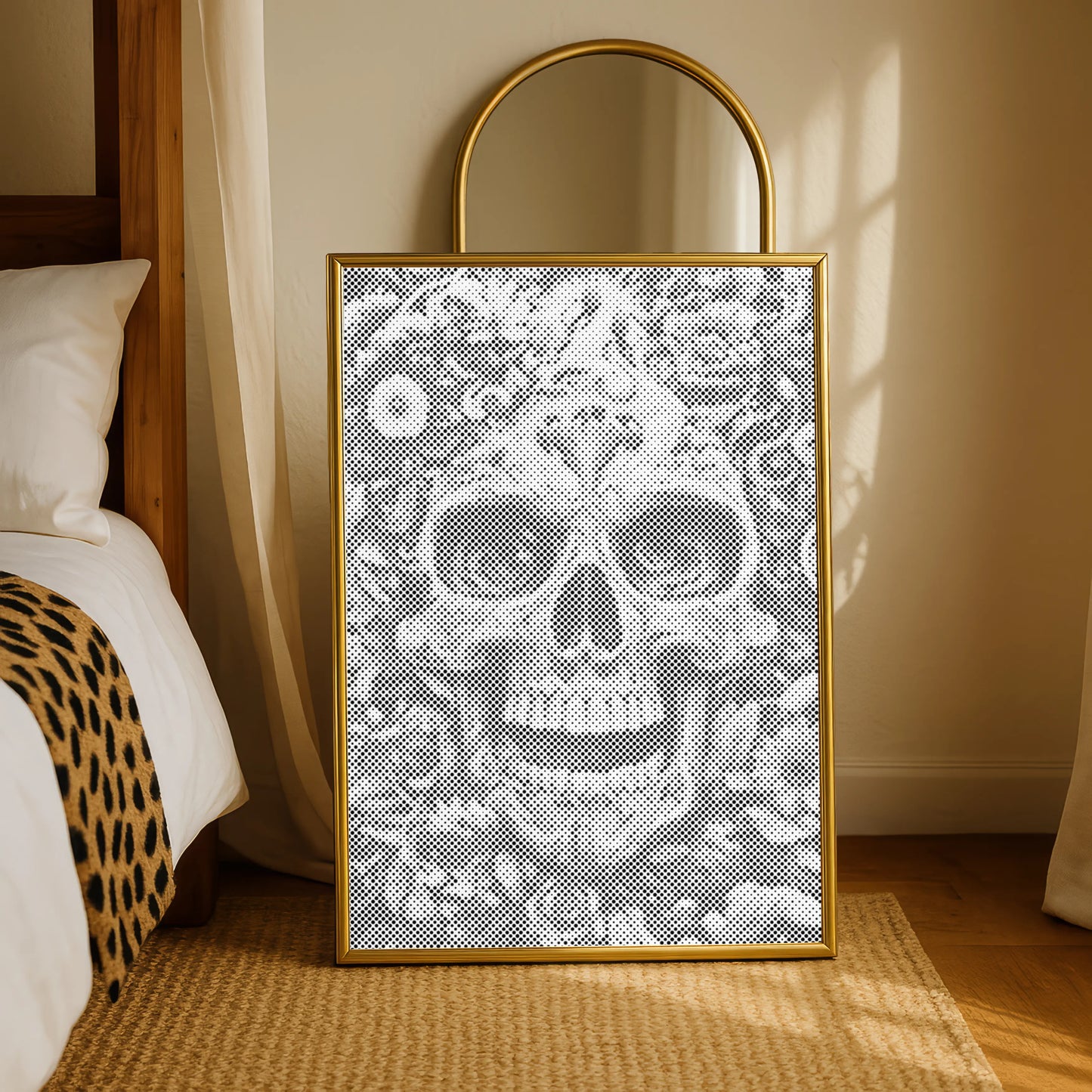 Bloemen Schedel | Stippelschilderij Kit