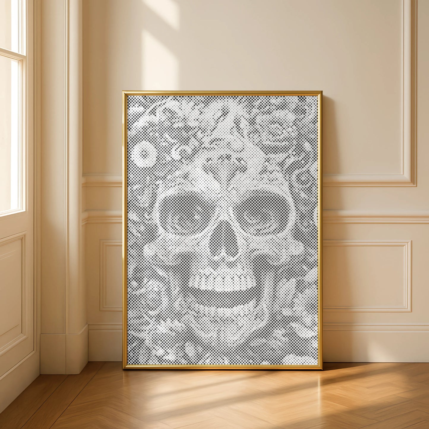 Bloemen Schedel | Stippelschilderij Kit