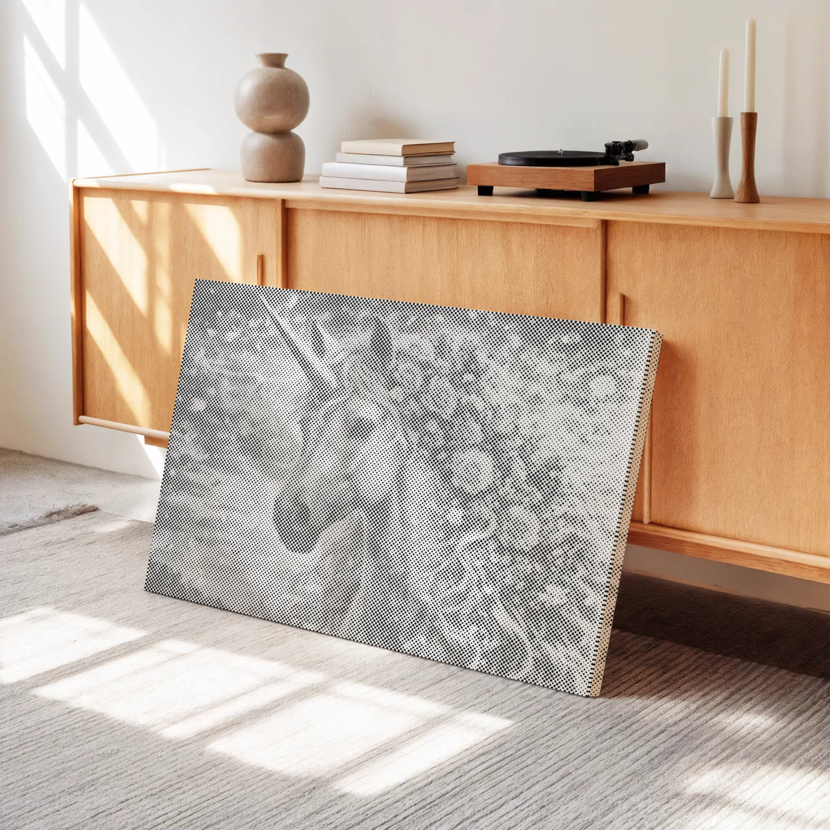 Bloemen Eenhoorn | Stippen Schilderset als afgewerkt stippelschilderij kunstwerk