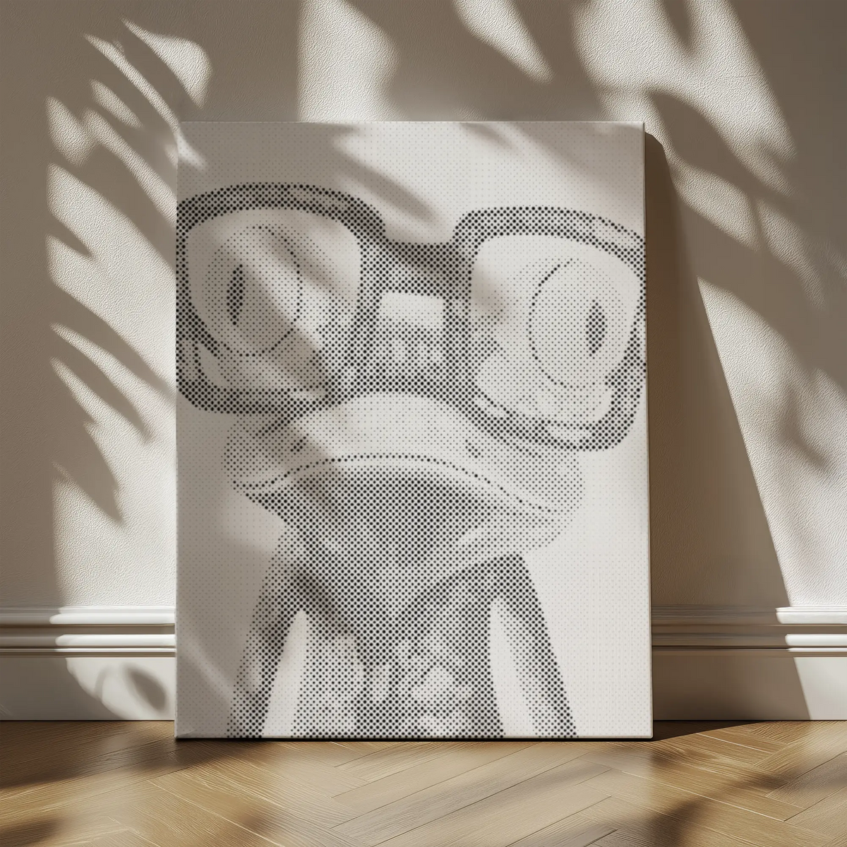 Kikker met bril | Stippenschilderijpakket als afgewerkt stippelschilderij kunstwerk