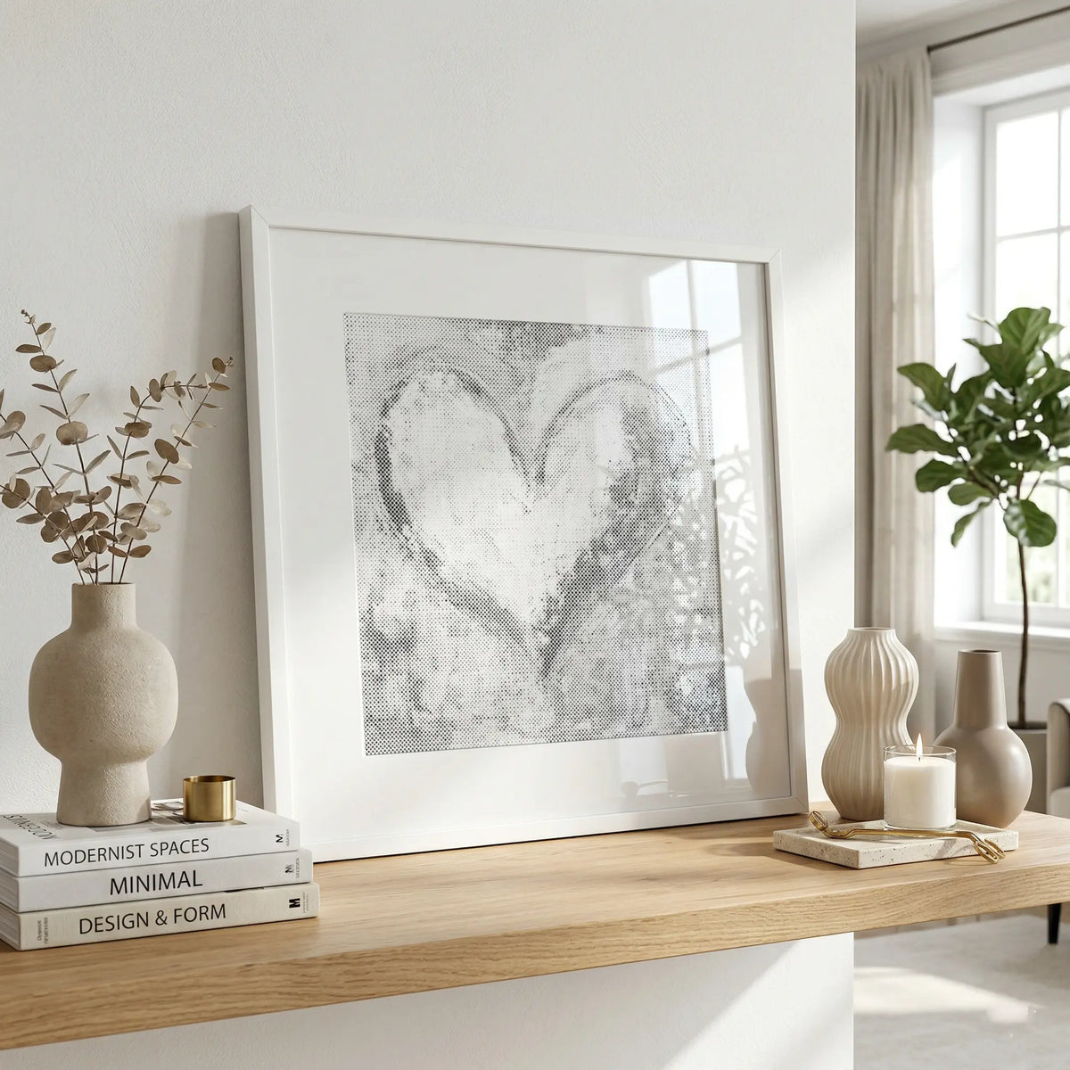 Heart of Dots | Stippakket als afgewerkt stippelschilderij kunstwerk