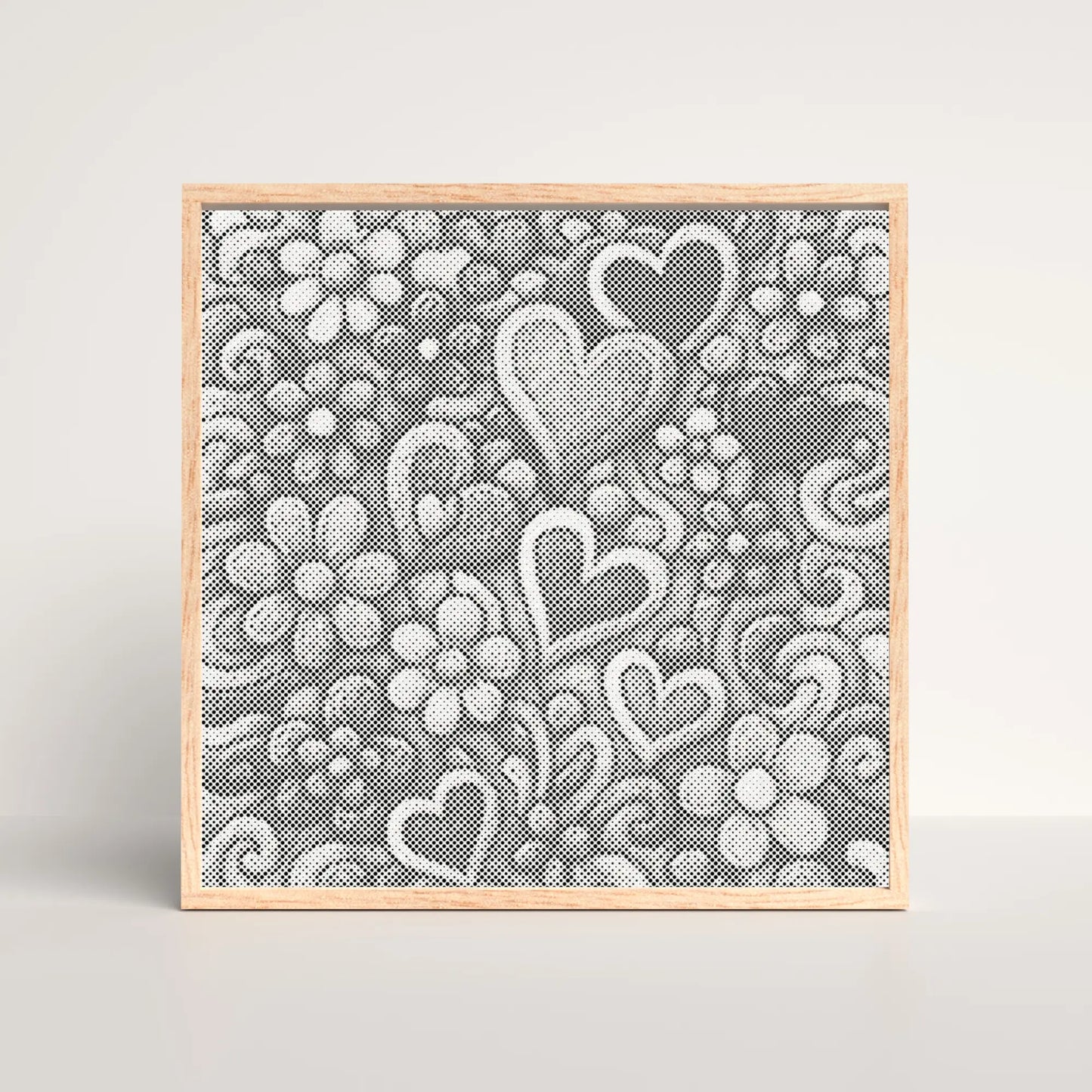 Harten en Bloemen Tekening | Stippelschilderij Kit