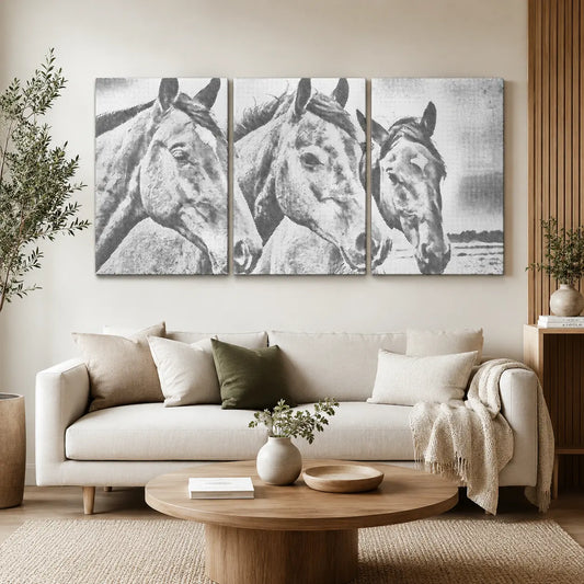 Paardenvrienden Drieluik | Stippen Schilderen Kit