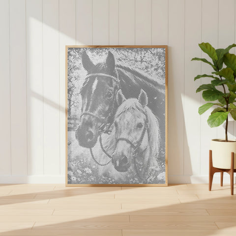 Paardenportret Paardencollega's | Dot Painting Kit