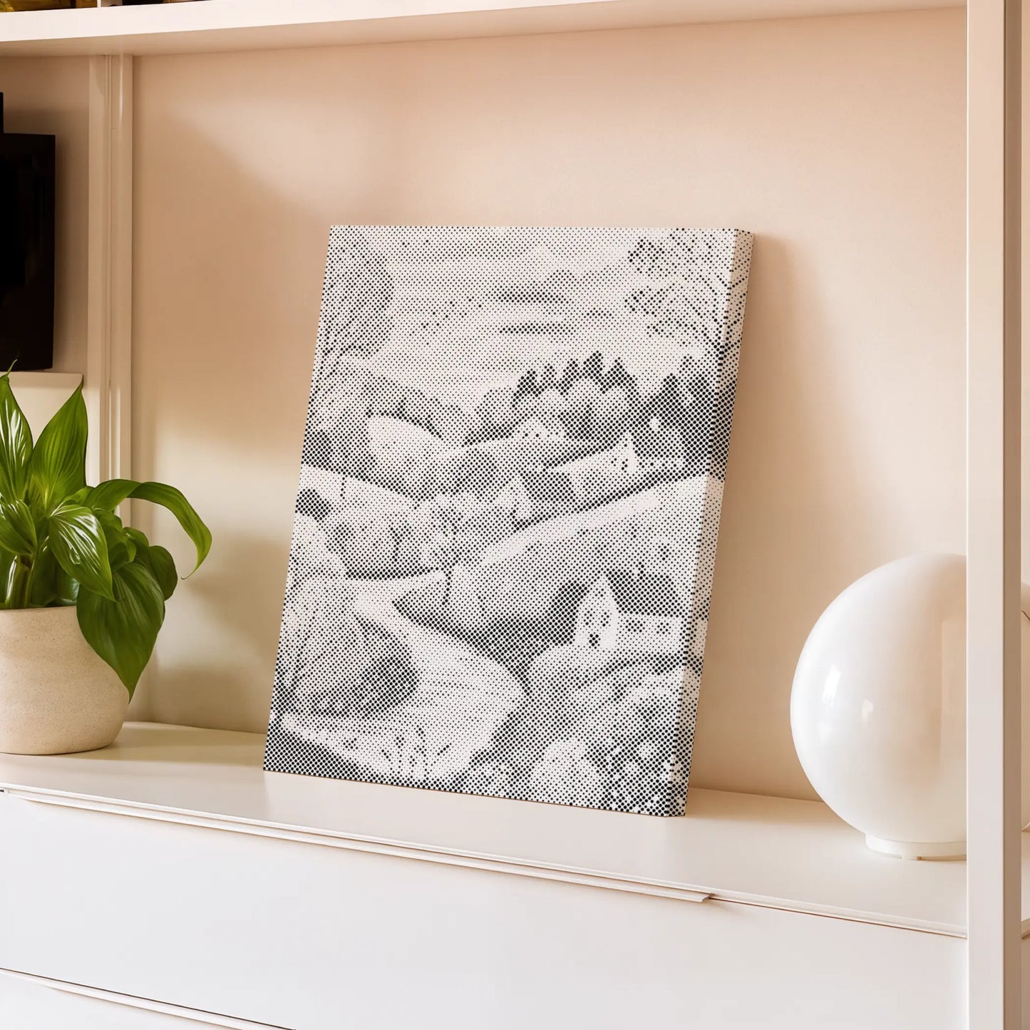 Idyllisch Landschap met Huizen | Stip Schilderen Kit