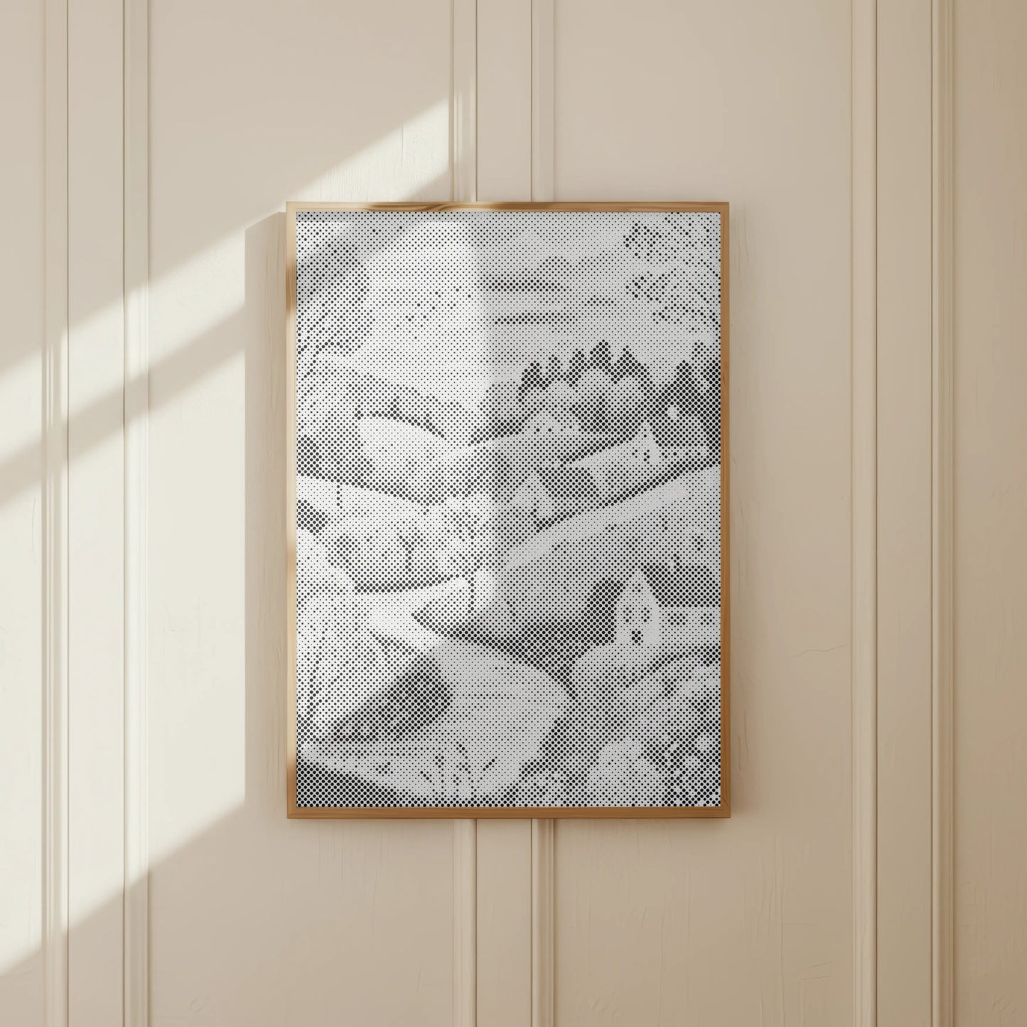 Idyllisch Landschap met Huizen | Stip Schilderen Kit