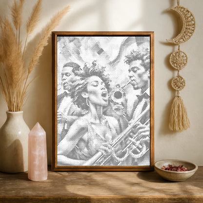 Jazz Zangeres Muurkunst | Stippelschilderij Kit