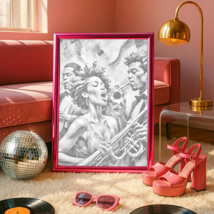 Jazz Zangeres Muurkunst | Stippelschilderij Kit