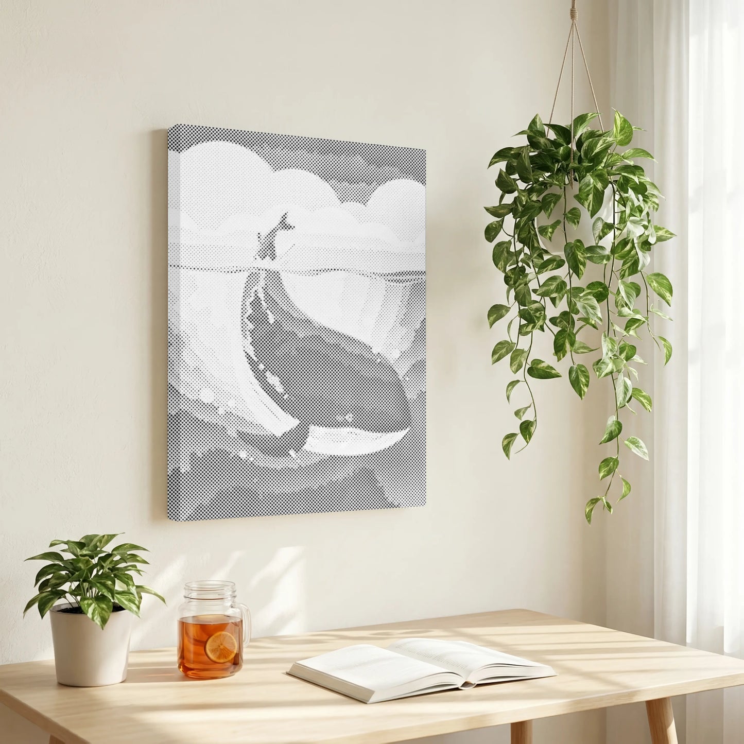 Springende Walvis Oceaan | Stip Schilderen Kit
