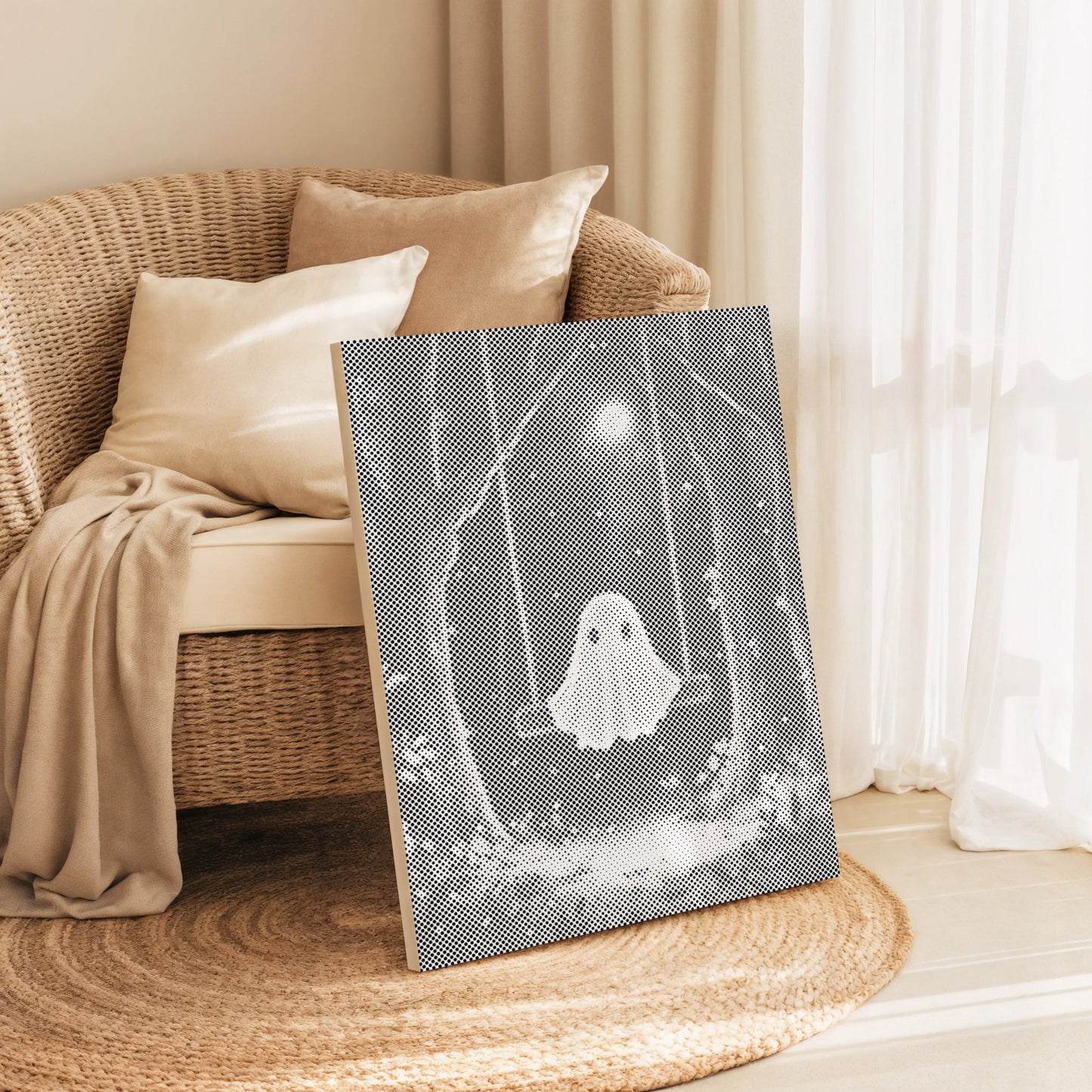 Klein Spookje op een Schommel | Dot Painting Kit