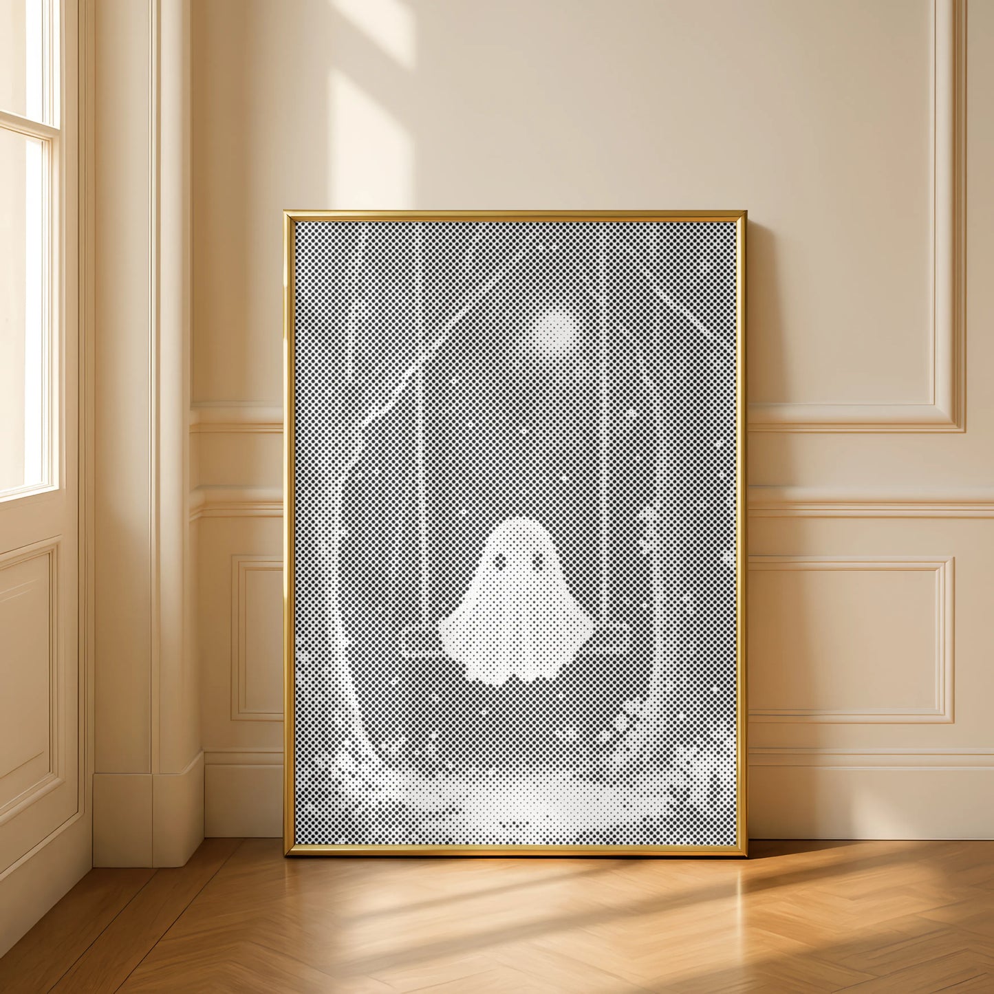 Klein Spookje op een Schommel | Dot Painting Kit