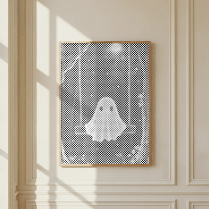 Klein Spookje op een Schommel | Dot Painting Kit