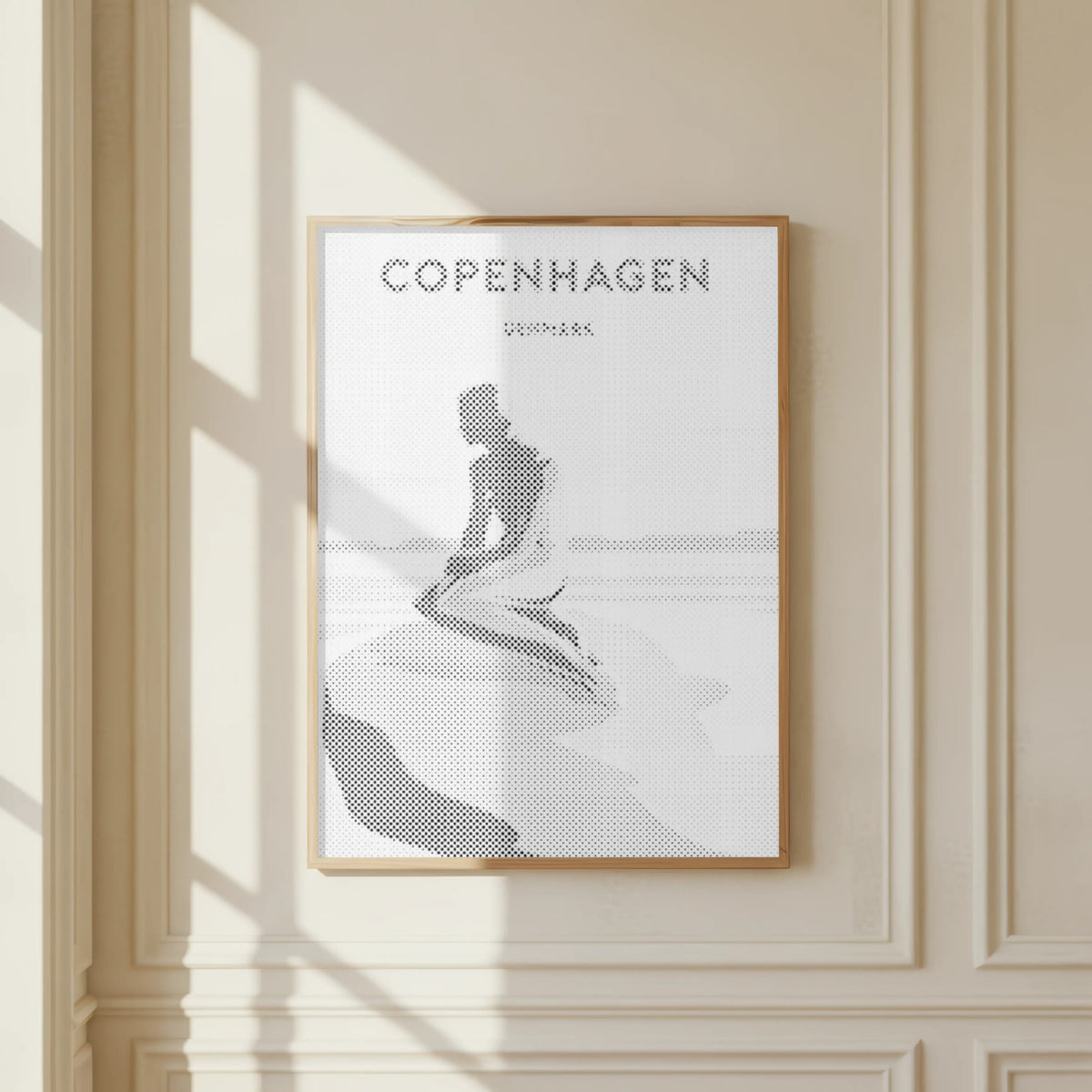 Kleine Zeemeermin Kopenhagen | Dot Painting Pakket als afgewerkt stippelschilderij kunstwerk
