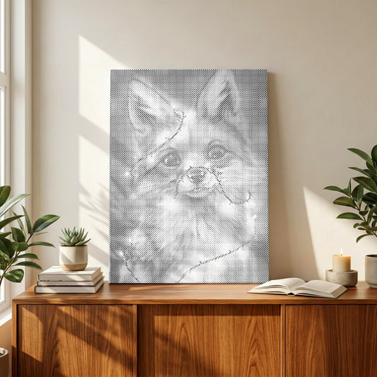 Magische vos – stippelschilderij
