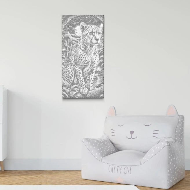 Dot Painting Majestätischer Leopard – Punktmalerei Motiv mit edlem Leopardenkopf