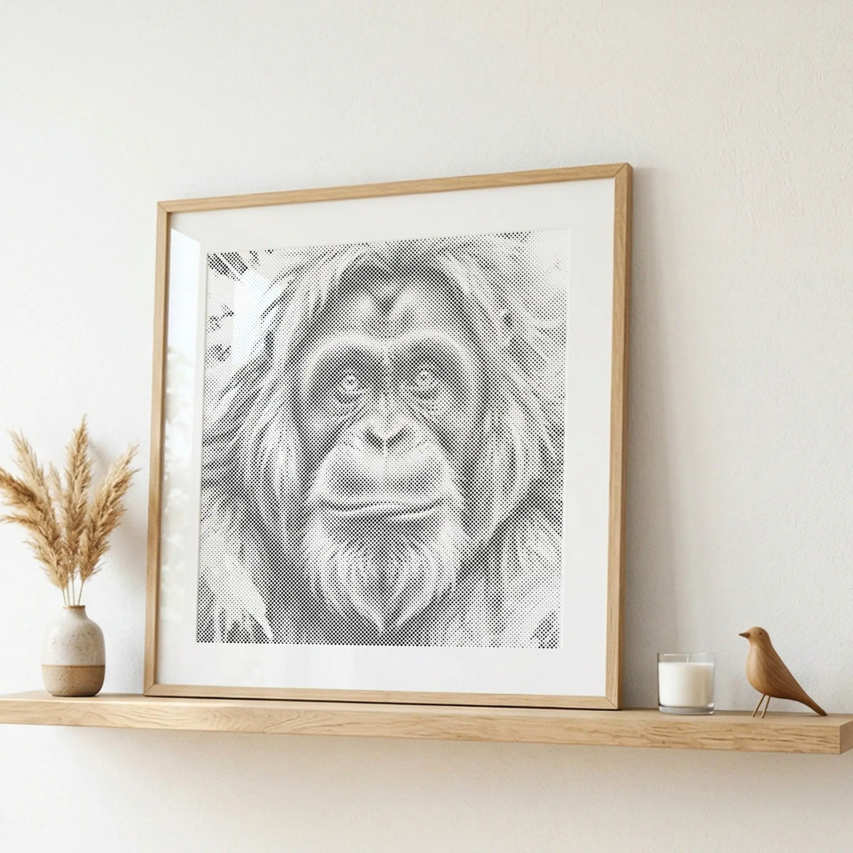 Orang-oetan | Dot Painting Kit als afgewerkt stippelschilderij kunstwerk