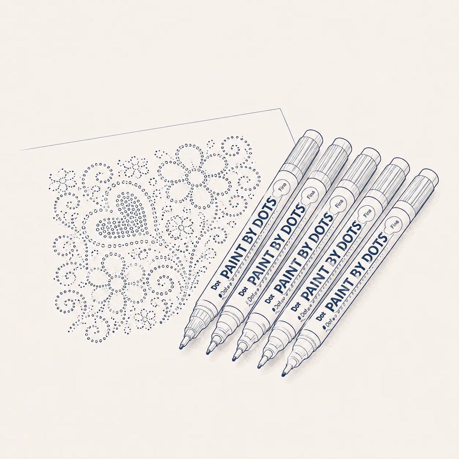 Een set Paint By Dots stippelstiften