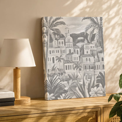 Mediterrane Palmstad | Stippelschilderset