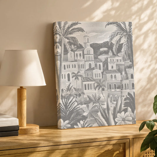 Mediterrane Palmstad | Stippelschilderset