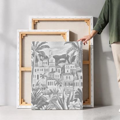 Mediterrane Palmstad | Stippelschilderset